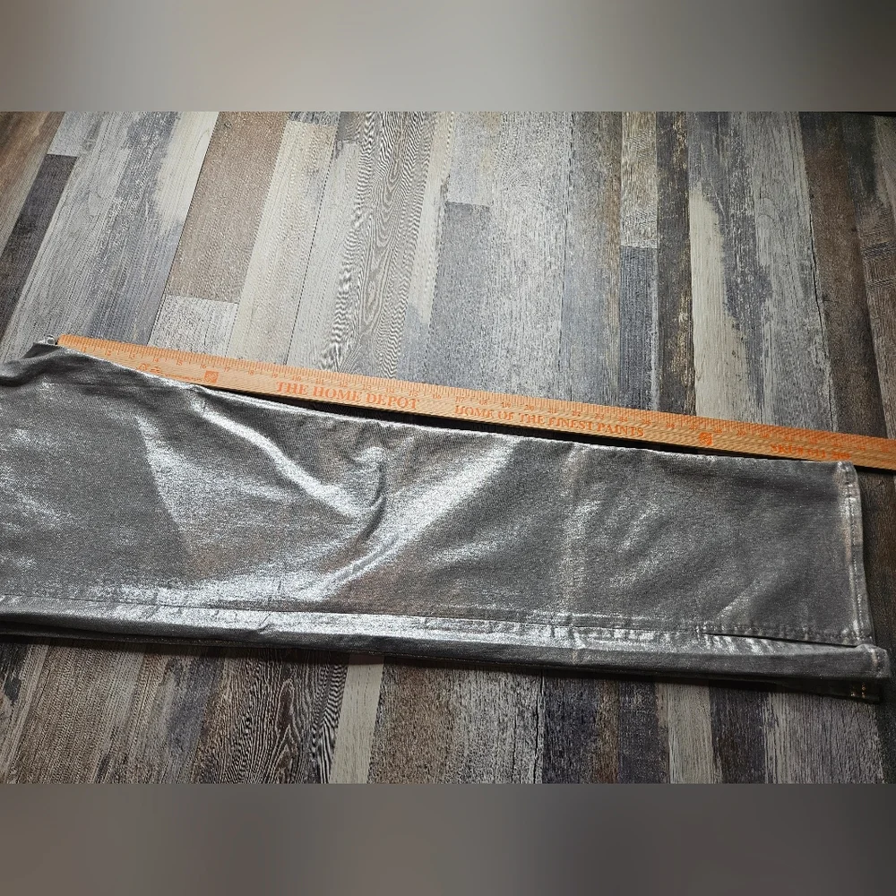 Gap NEW Mid Rise 90s Loose Silver Metallic Straight Leg Pants 30 Tall - Picture 10 of 12